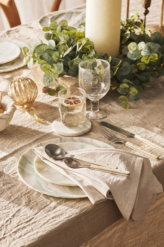 Christmas table, candle stands, styling your Christmas table