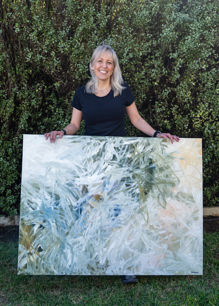 Gitte_Backhausen_Displaying_The_Breeze_of_Calm_in_her_backyard
