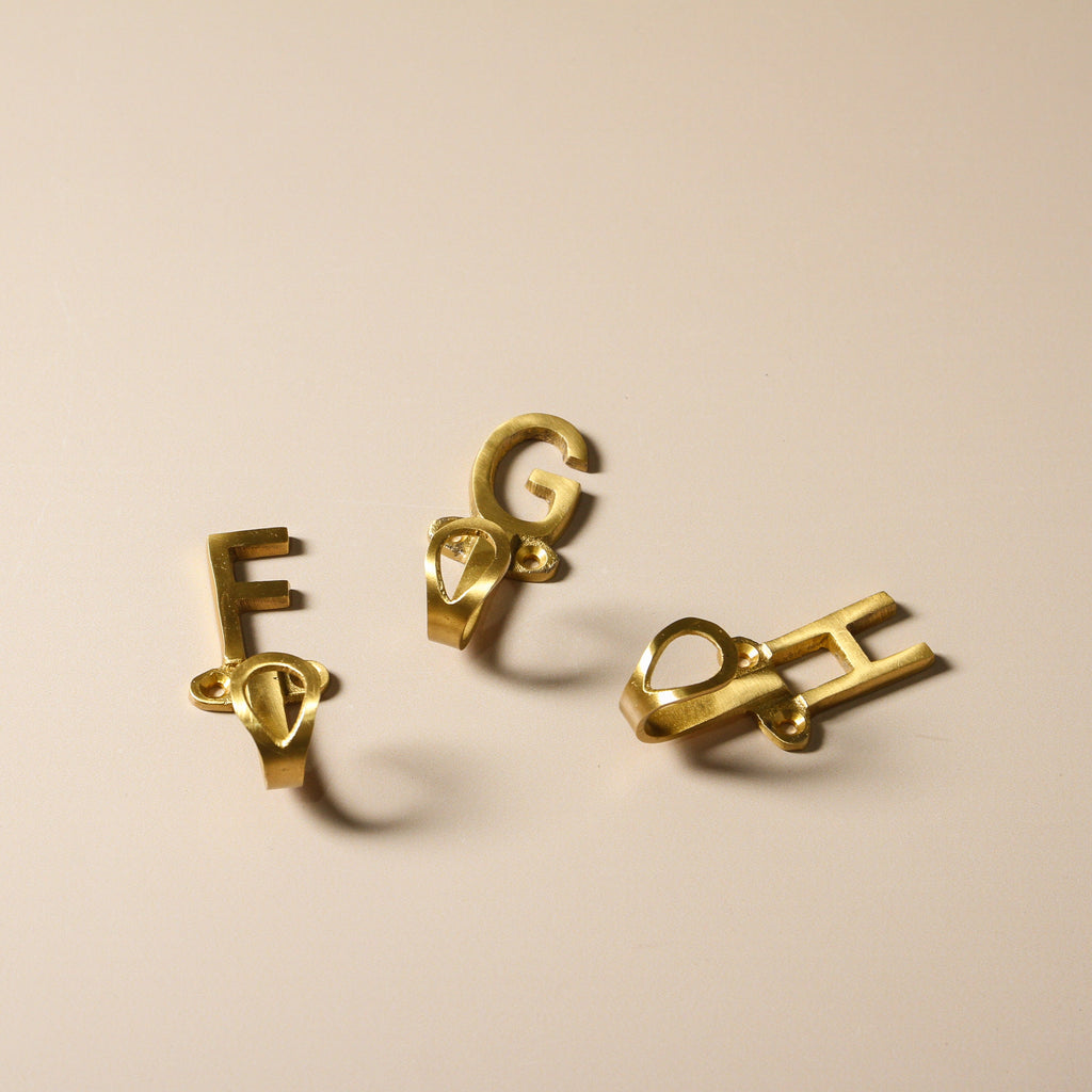 Alphabet Brass Wall Hook - Few and Far - Hooks