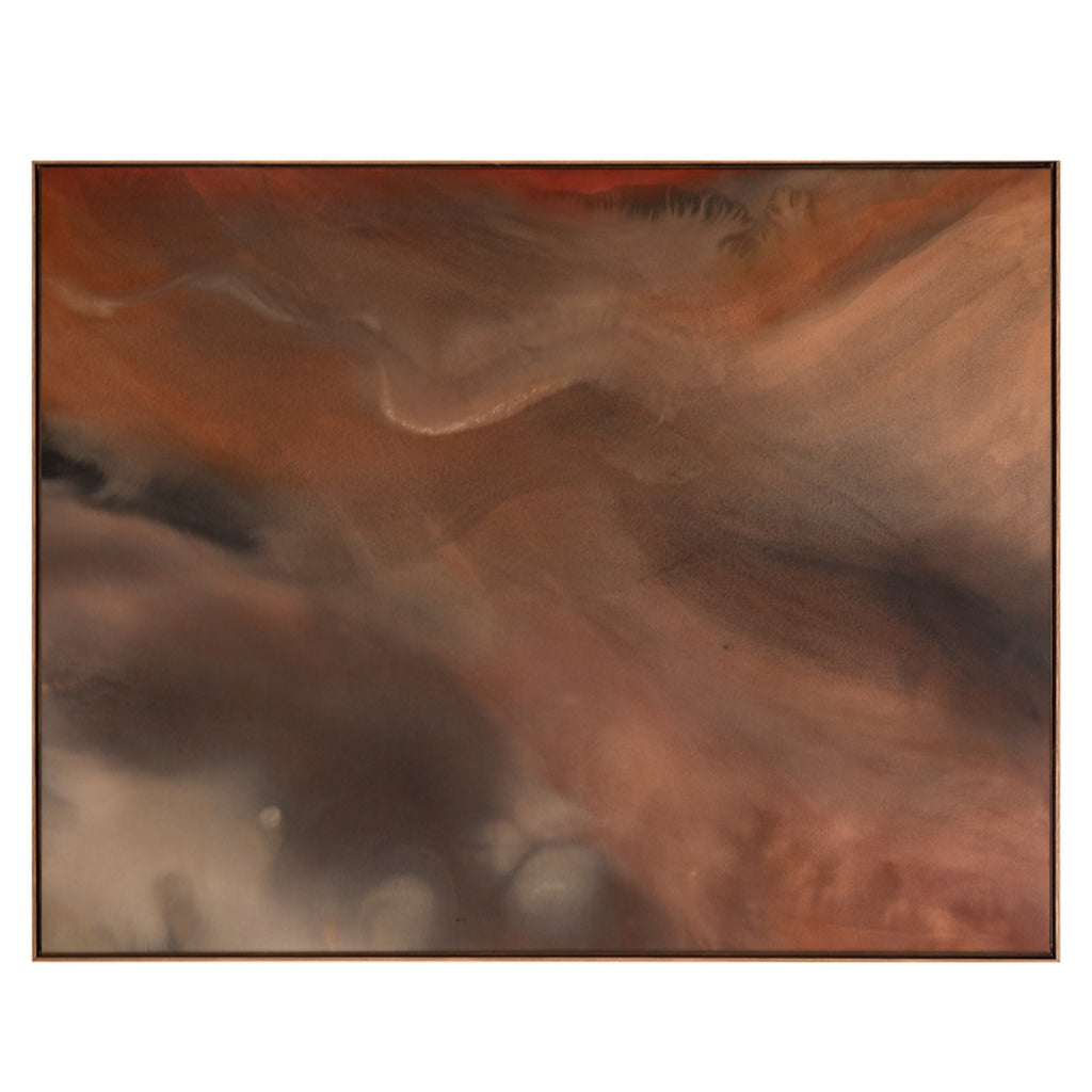 Abstract art with brown and beige tones on a white background