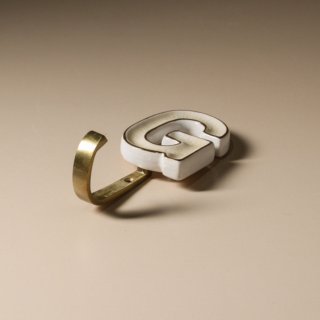Ceramic Alphabet Hook - Few and Far - Hooks