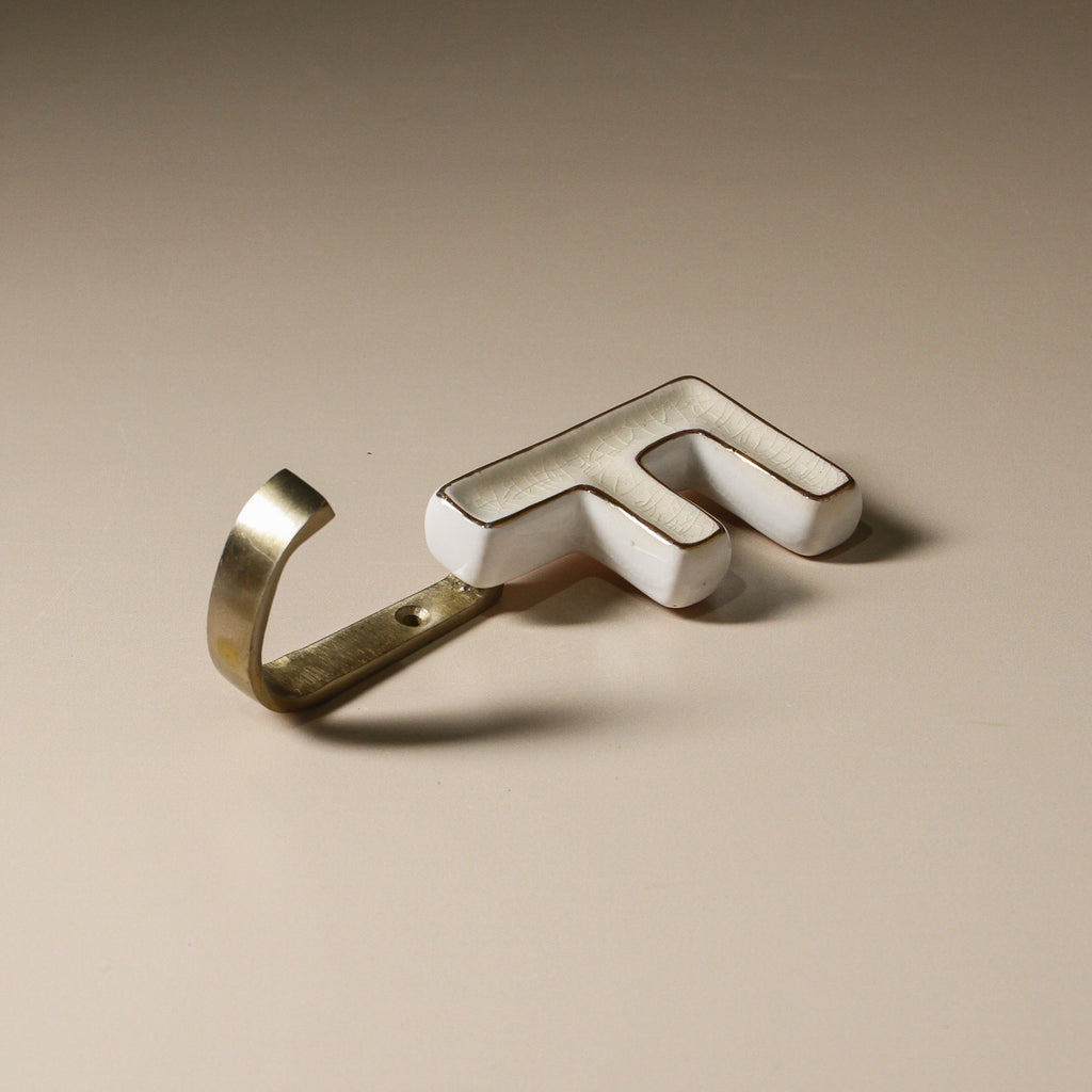 Ceramic Alphabet Hook - Few and Far - Hooks