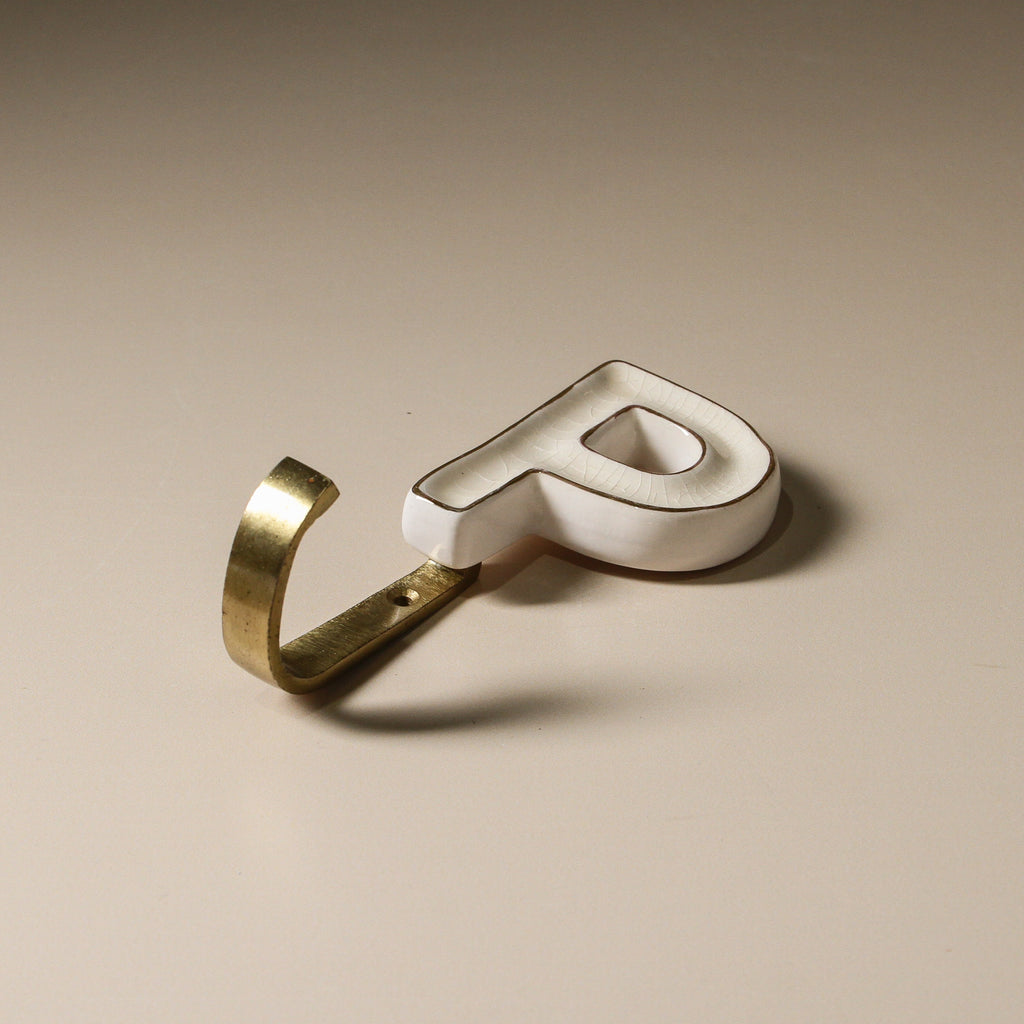 Ceramic Alphabet Hook - Few and Far - Hooks