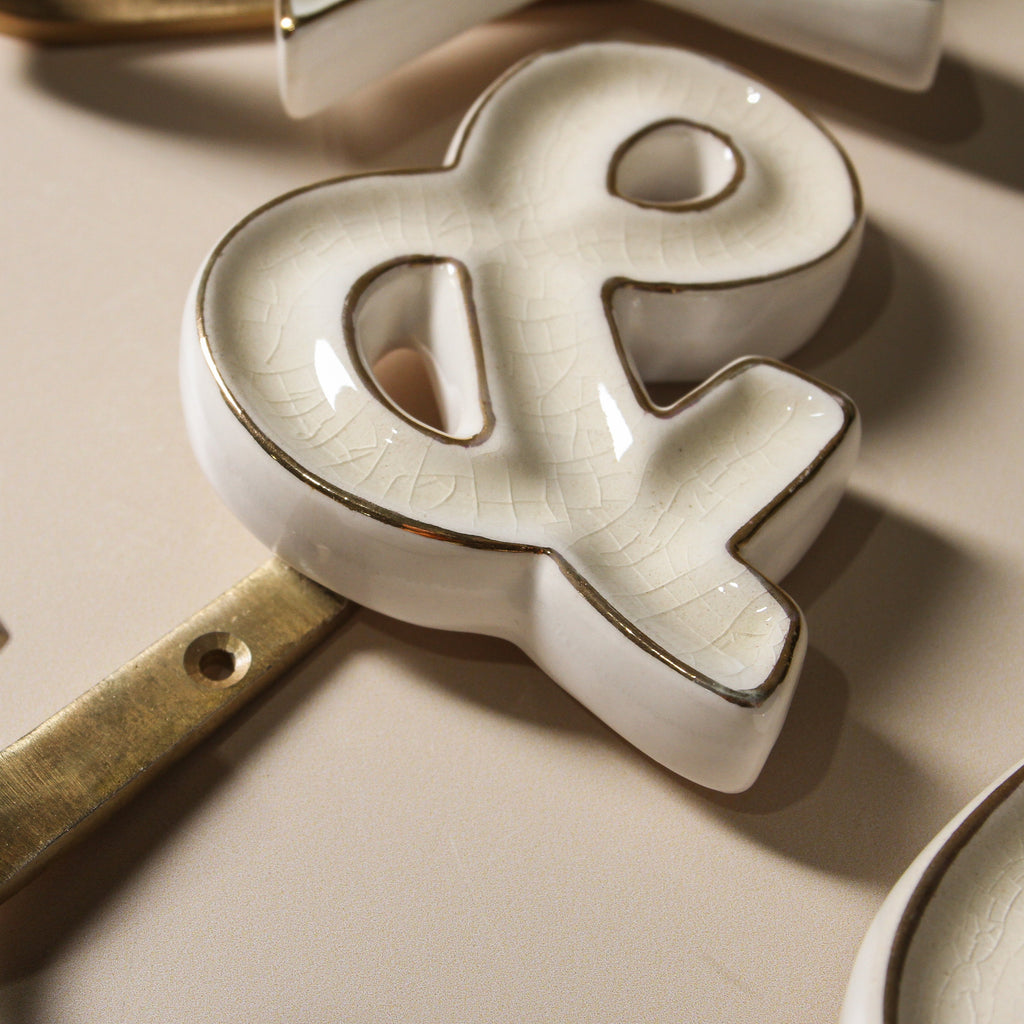 Ceramic Ampersand Hook - Few and Far - Hooks