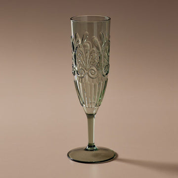 Flemington Acrylic Champagne Flute Green - Few and Far - Glassware