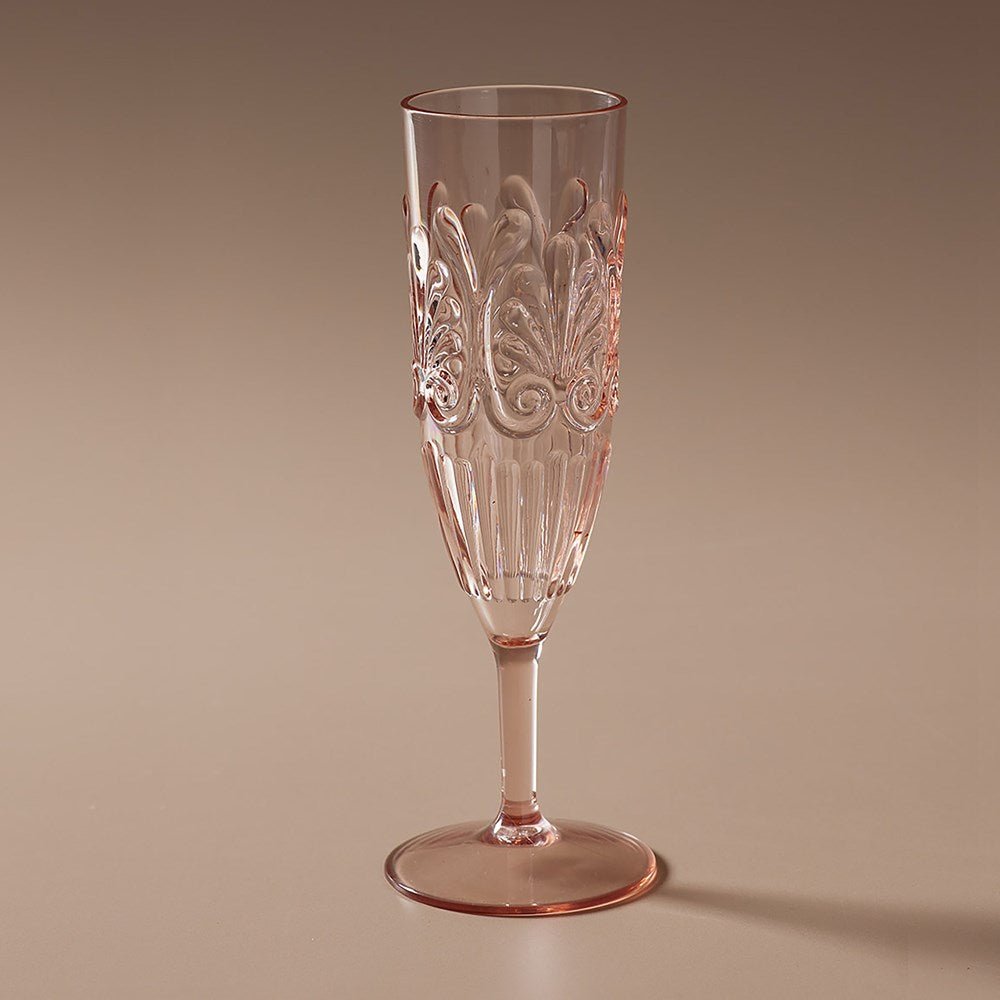 Flemington Acrylic Champagne Flute Pale Pink - Few and Far - Glassware