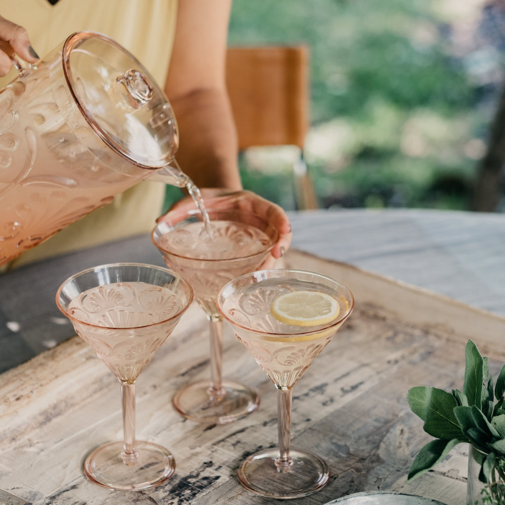 Flemington Acrylic Martini Glass Pale Pink - Few and Far - Glassware