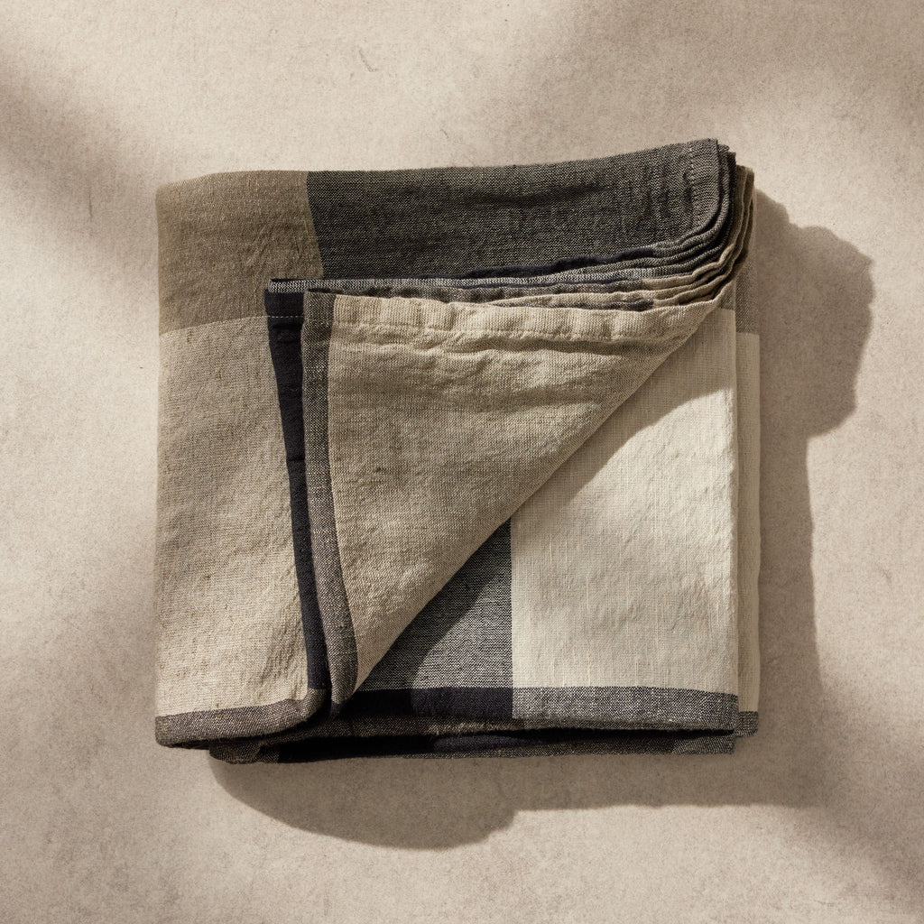 Harriet Tablecloth Coal 160x300 - Few and Far - Tablecloths