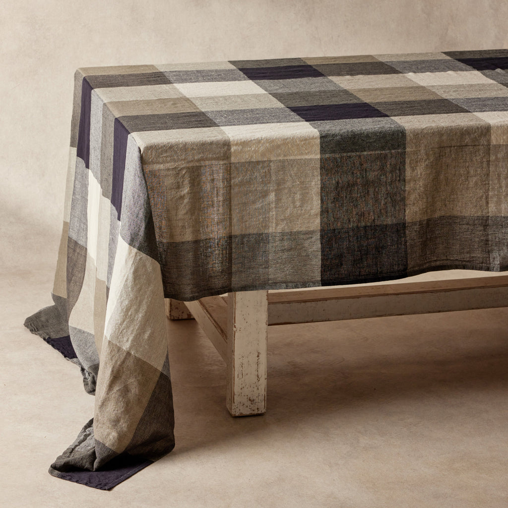 Harriet Tablecloth Coal 160x300 - Few and Far - Tablecloths