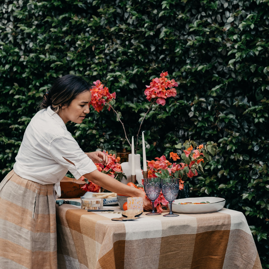 Harriet Tablecloth Marshmallow 160x300 - Few and Far - Tablecloths