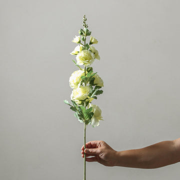 Hollyhock 91cm Cream - Few and Far - Flowers & Foliage