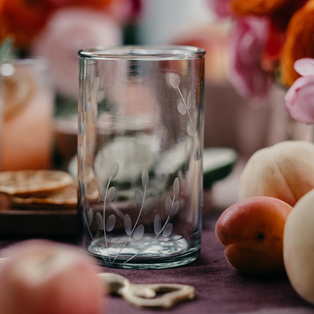 Jaipur Etched Tumbler - Few and Far - Glassware