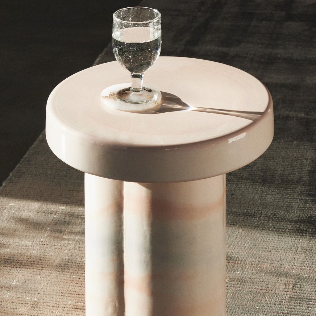 Jensen Glass Sidetable Blush - Few and Far - Side Tables