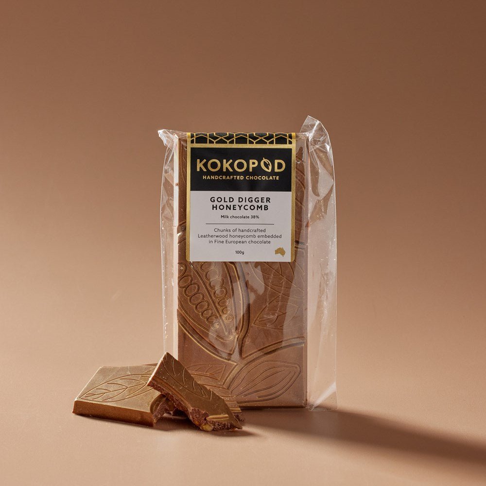 Kokopod Chocolate Block Gold Digger Honeycomb 100g - Few and Far - Gifts