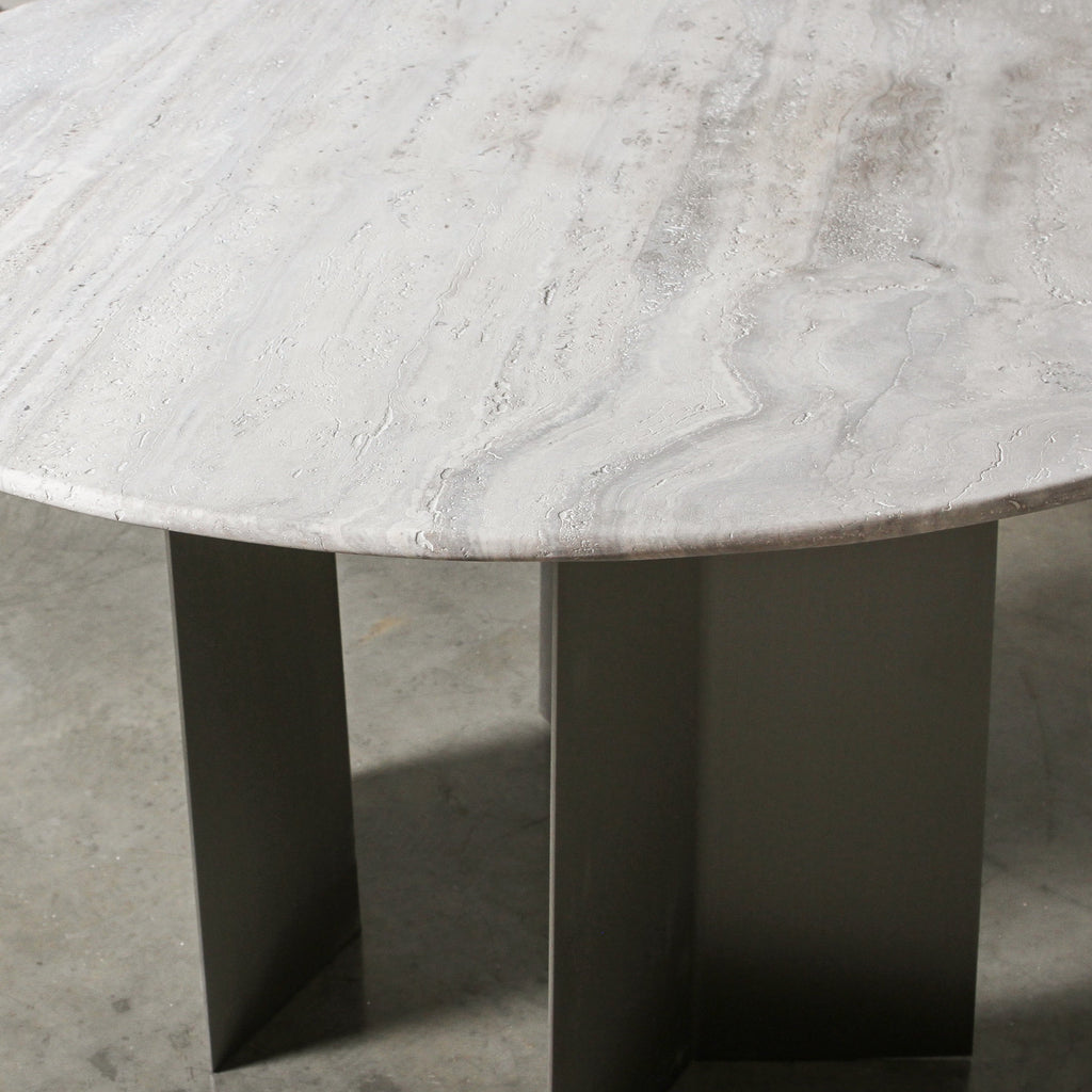 Majesty Dining Table Grey Travertine - Few and Far - Dining Tables