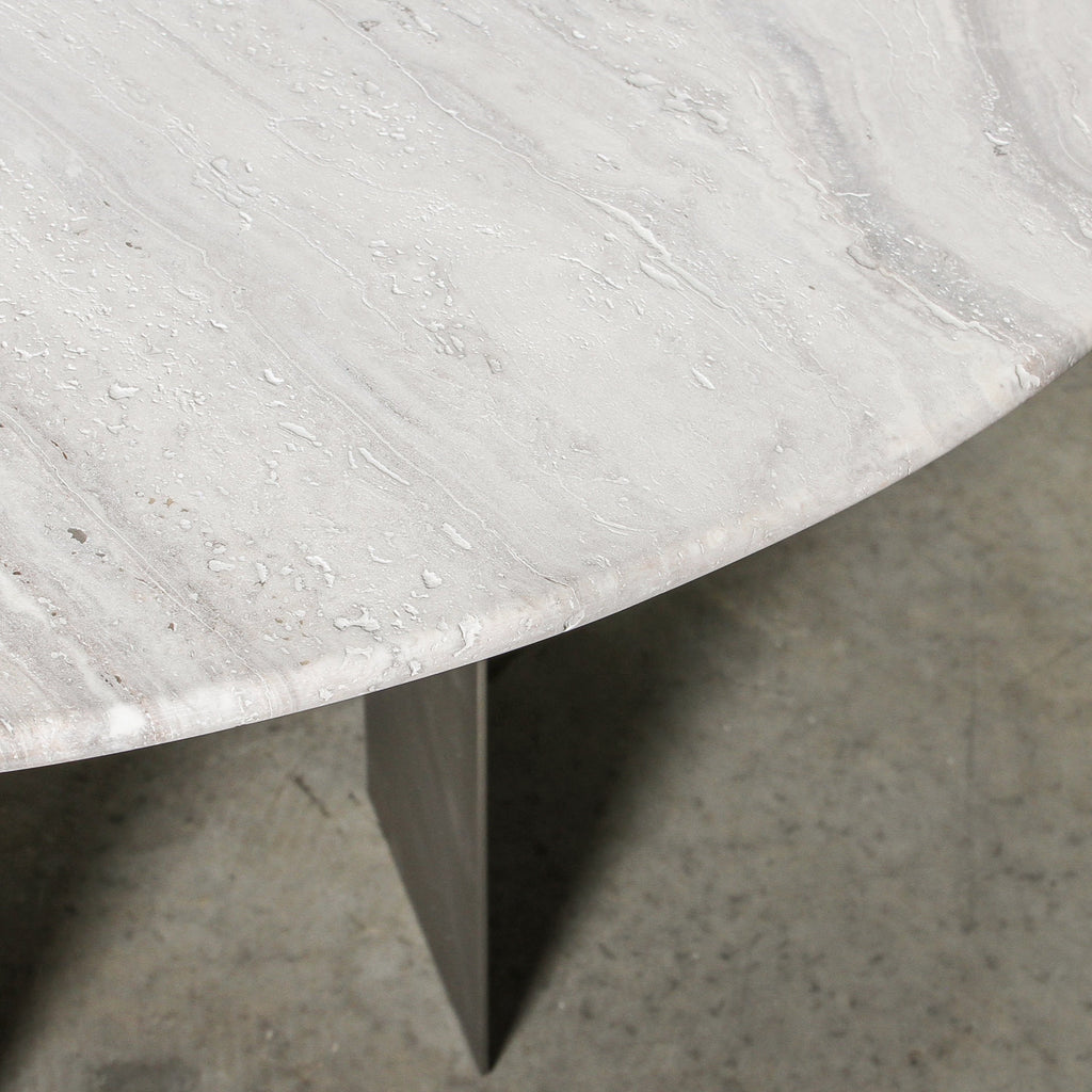 Majesty Dining Table Grey Travertine - Few and Far - Dining Tables