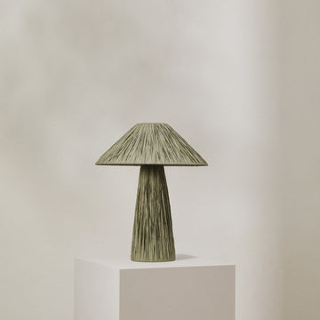 Ourea Raffia Table Lamp Green - Few and Far - Table Lamps