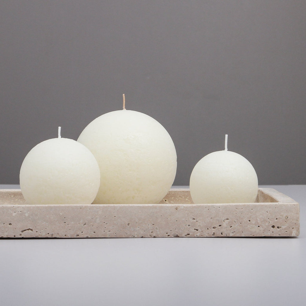 Sphere Candle Pure White Medium - Few and Far - Candles