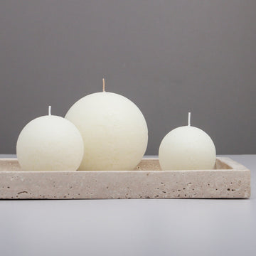 Sphere Candle Pure White Medium - Few and Far - Candles