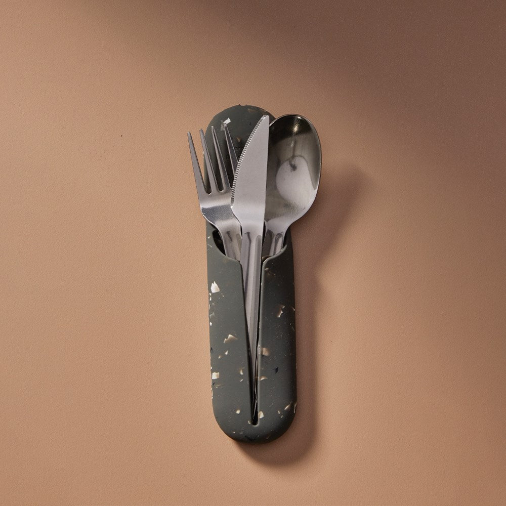 Stainless Steel Utensil Set Terrazzo Charcoal - Few and Far - Flatware