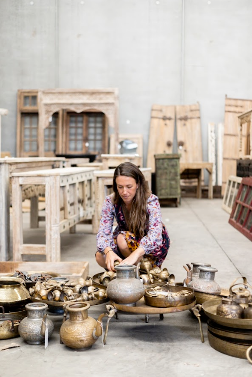 Tara Solberg styling in the warehouse 
