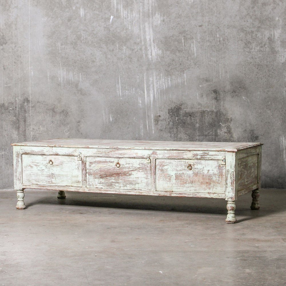 Vintage Indian 3 Drawer Coffee Table - Few and Far - Coffee Tables