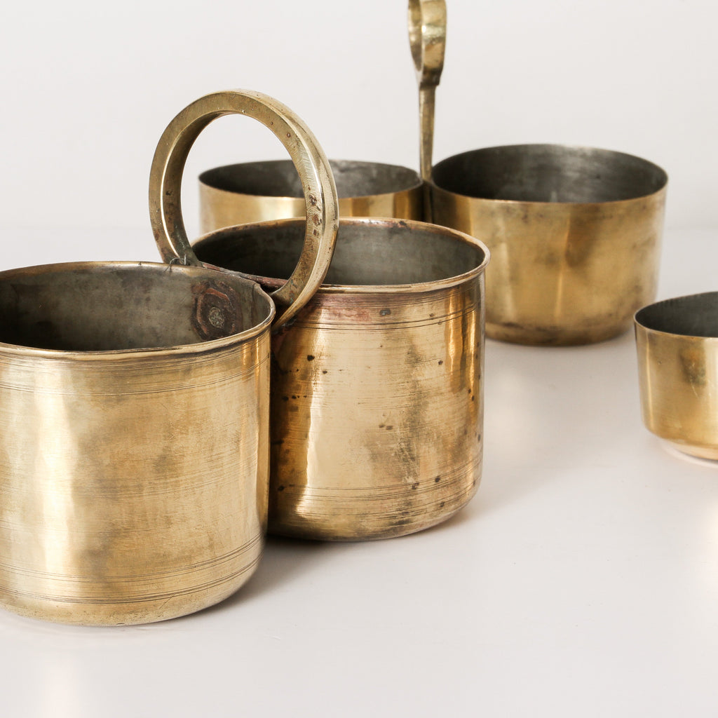 Vintage Indian Brass Cooking Pot - Few and Far - Decorative Objects