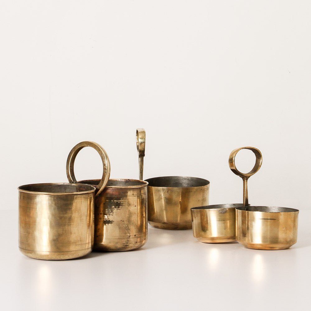 Vintage Indian Brass Cooking Pot - Few and Far - Decorative Objects
