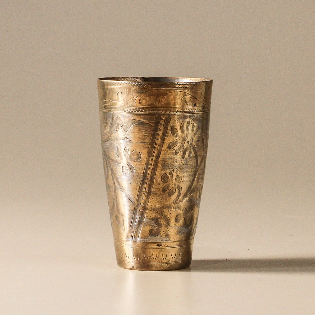 Vintage Indian Brass Lassi Cup - Few and Far - Decorative Objects