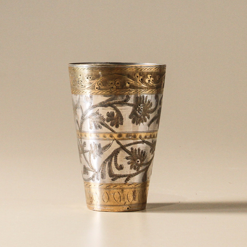 Vintage Indian Brass Lassi Cup - Few and Far - Decorative Objects