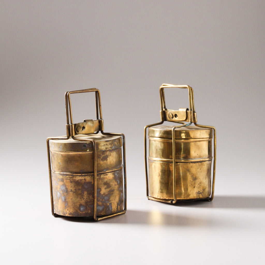 Vintage Indian Brass Lunch Box (Medium) - Few and Far - Decorative Objects