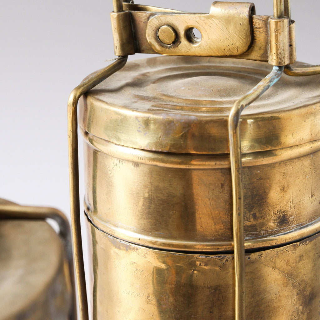 Vintage Indian Brass Lunch Box (Small) - Few and Far - Decorative Objects
