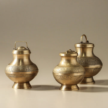 Vintage Indian Brass Water Bottle - Few and Far - Decorative Objects