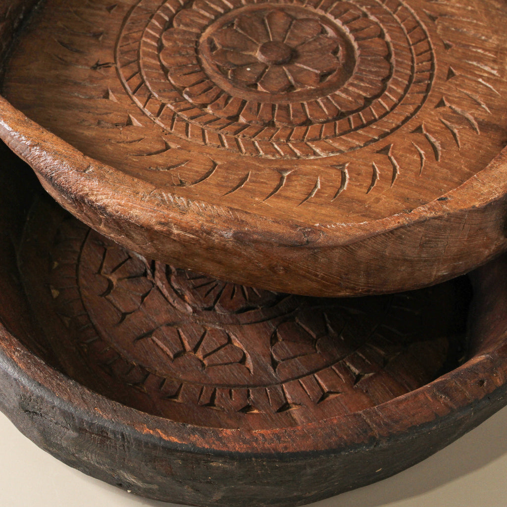 Vintage Indian Carved Parat - Few and Far - Decorative Trays