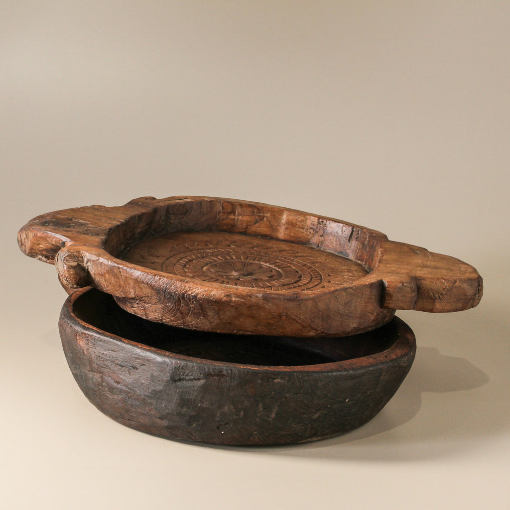 Vintage Indian Carved Parat - Few and Far - Decorative Trays