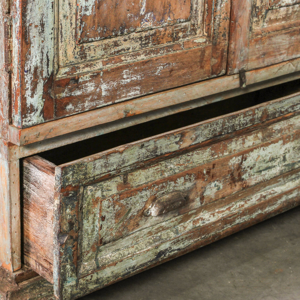 Vintage Indian Glass Almirah - Few and Far - Cabinets