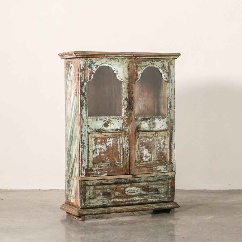 Vintage Indian Glass Almirah - Few and Far - Cabinets