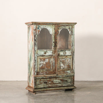 Vintage Indian Glass Almirah - Few and Far - Cabinets