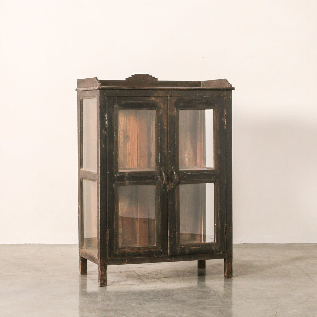 Vintage Indian Glass Almirah - Few and Far - Cabinets