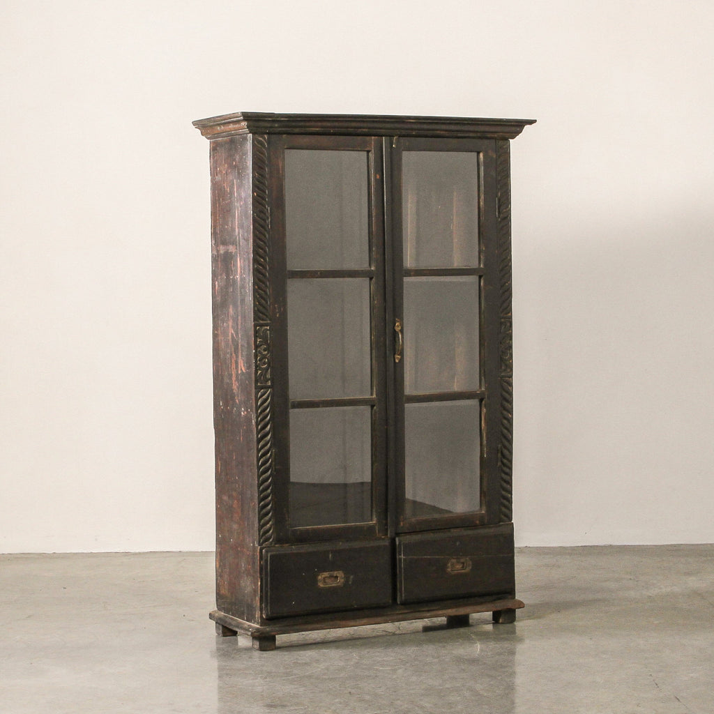 Vintage Indian Glass Almirah - Few and Far - Cabinets