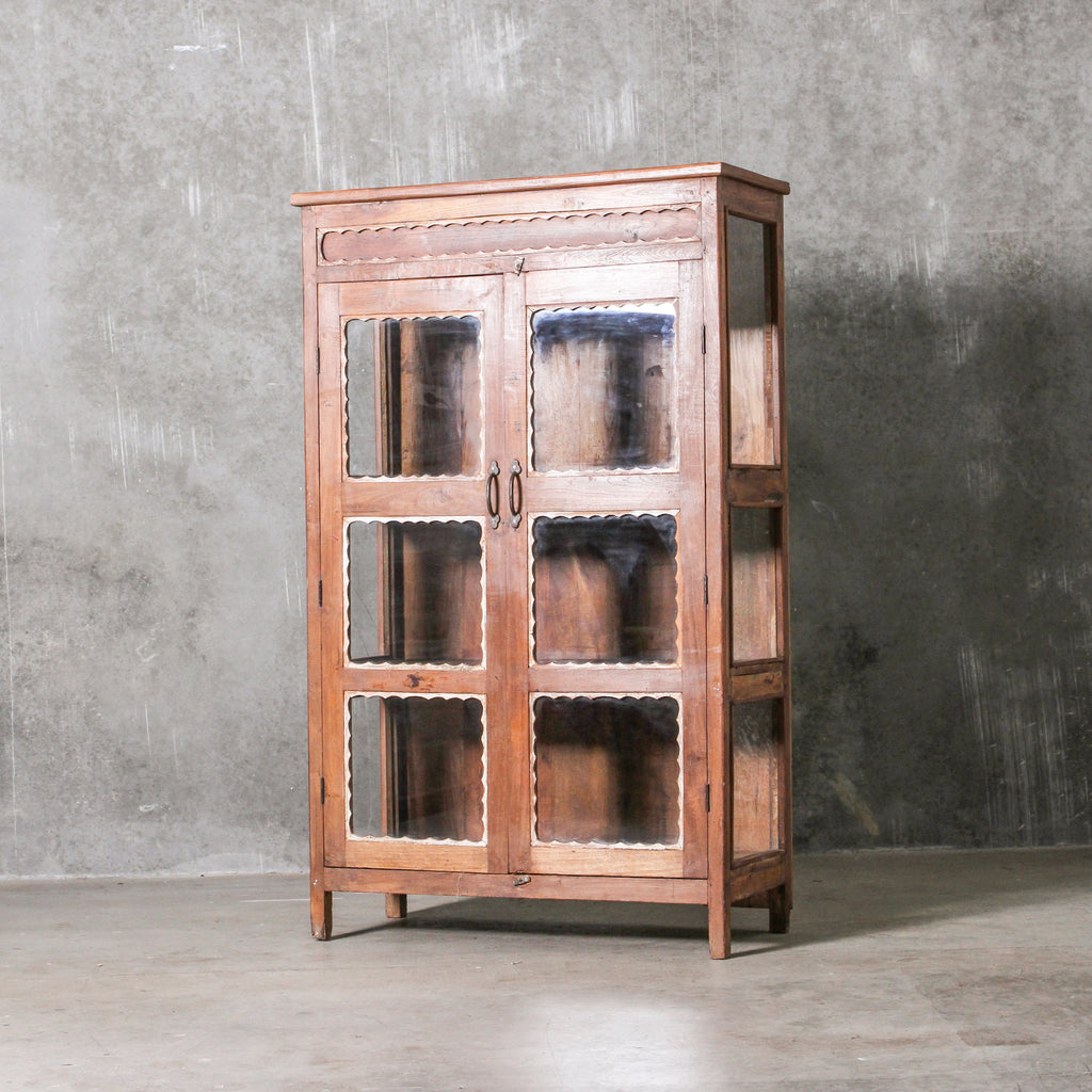 Vintage Indian Glass Almirah - Few and Far - Cabinets