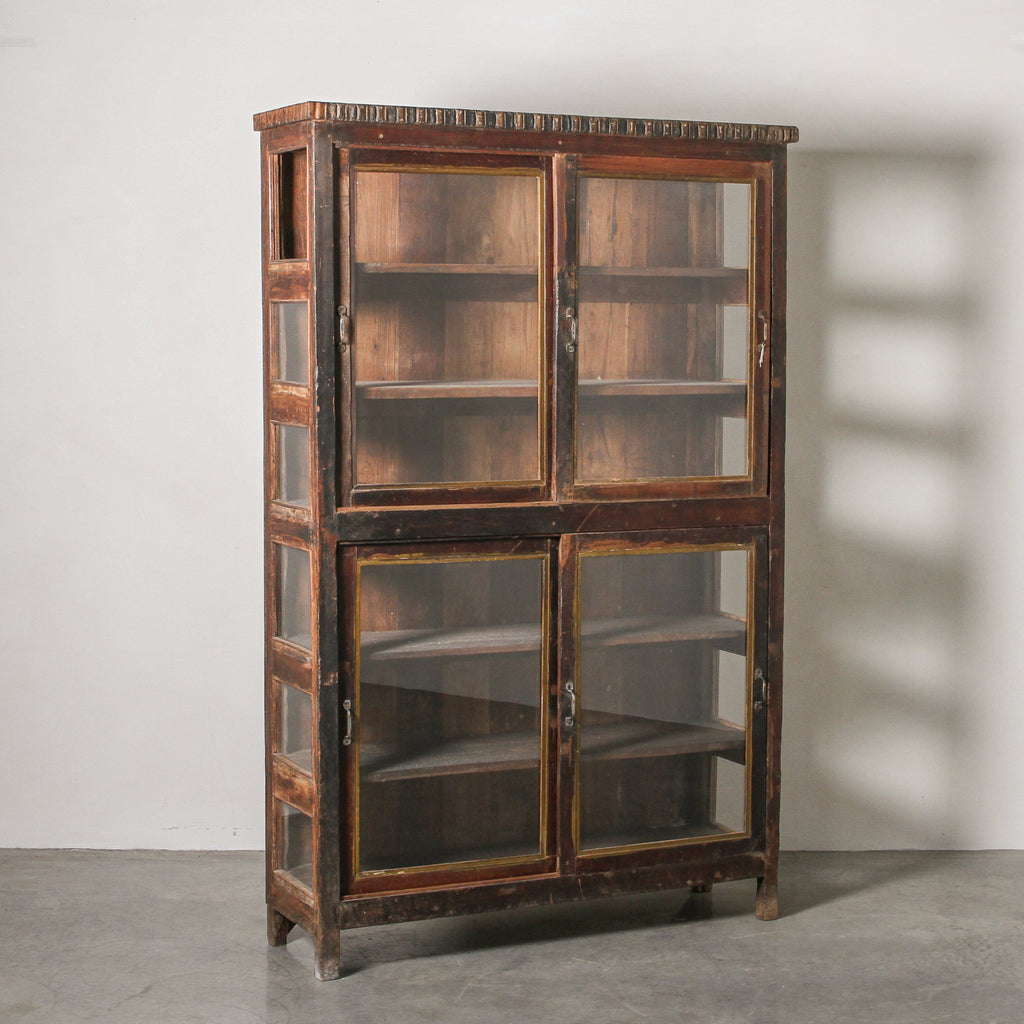 Vintage Indian Glass Almirah - Few and Far - Cabinets