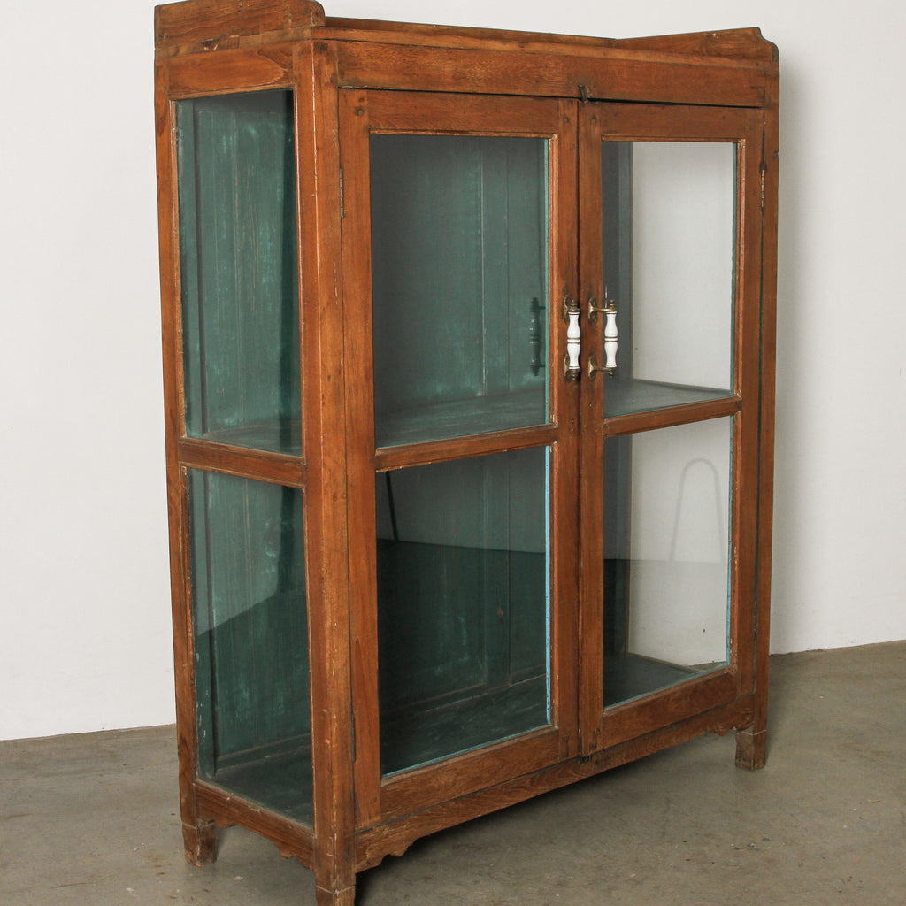 Vintage Indian Glass Almirah - Few and Far - Cabinets