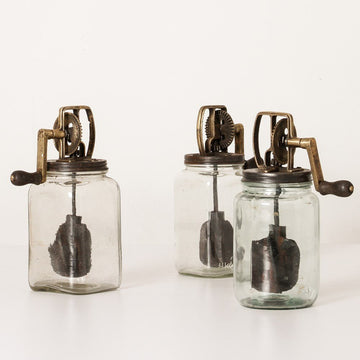 Vintage Indian Glass Butter Churn - Few and Far - Decorative Objects