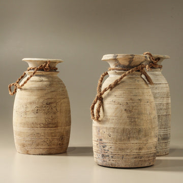 Vintage Indian Pot With Rope - Few and Far - Planters & Pots