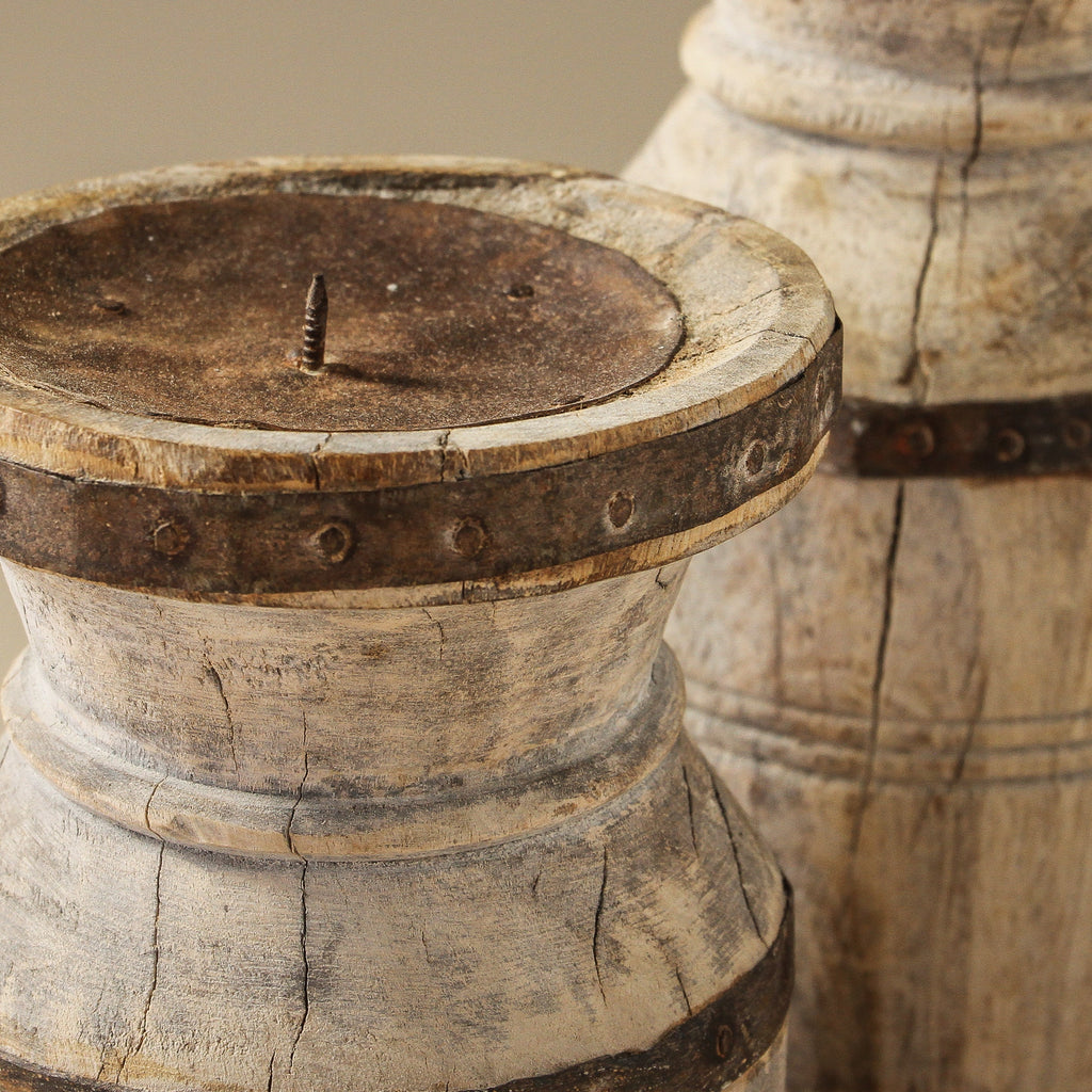Vintage Indian Reclaimed Candlestand - Few and Far - Candlestands & Votives
