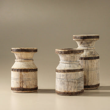 Vintage Indian Reclaimed Candlestand - Few and Far - Candlestands & Votives