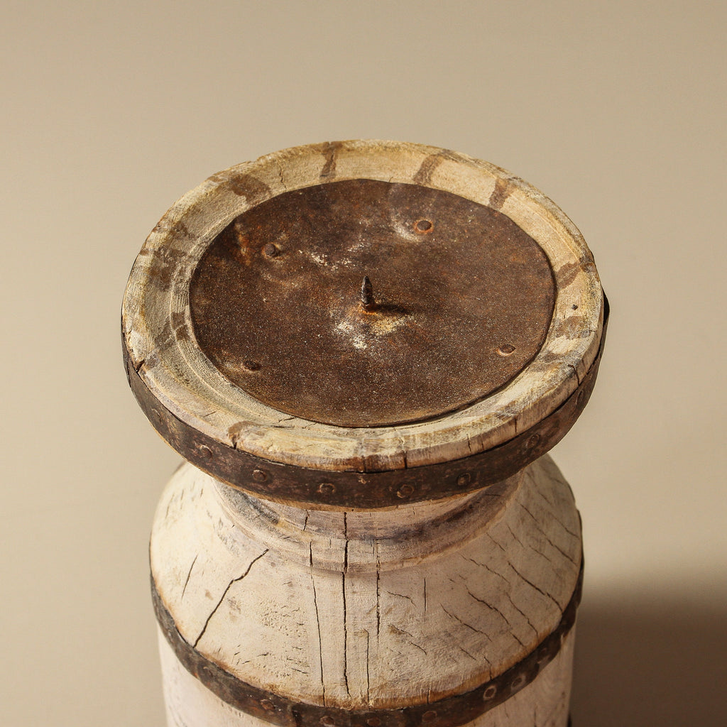Vintage Indian Reclaimed Candlestand - Few and Far - Candlestands & Votives