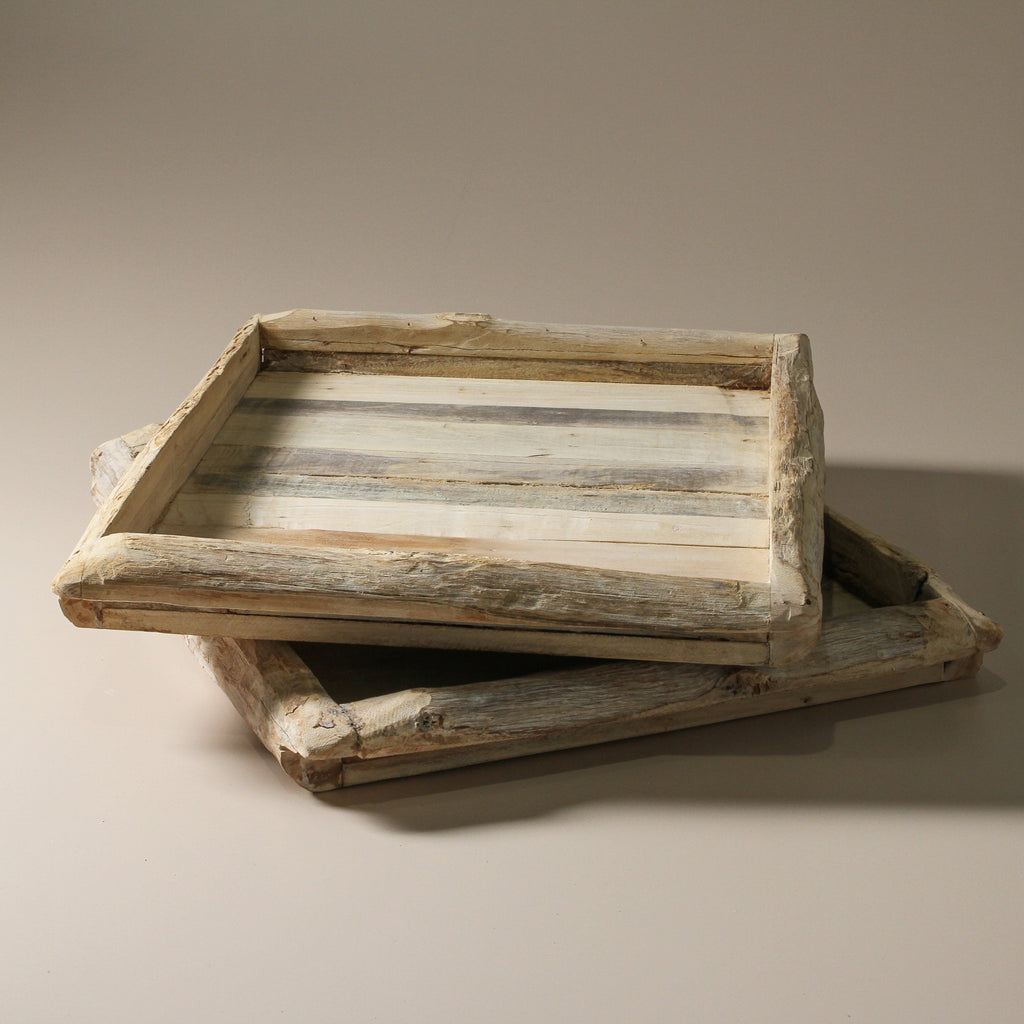 Vintage Indian Tray Bleached - Few and Far - Decorative Trays