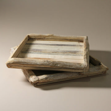 Vintage Indian Tray Bleached - Few and Far - Decorative Trays